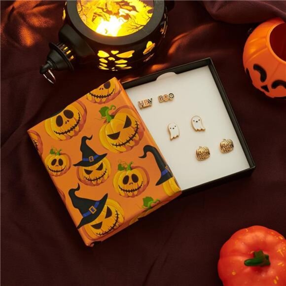 WOWORAMA Halloween Pumpkin Earrings | Cute Crystal Studs & Drop Earrings - Picture 3 of 5